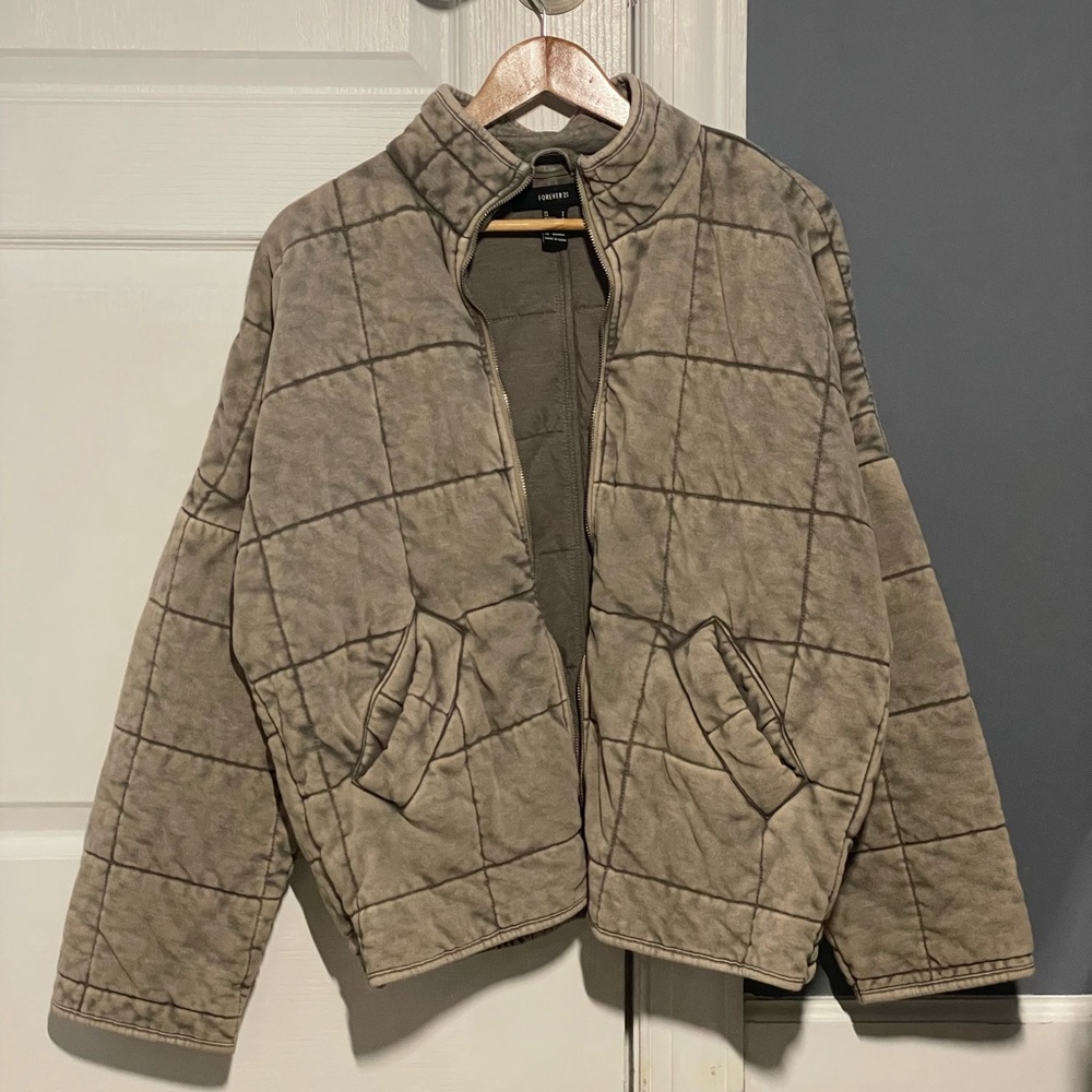 Forever 21 Taupe Quilted Jacket